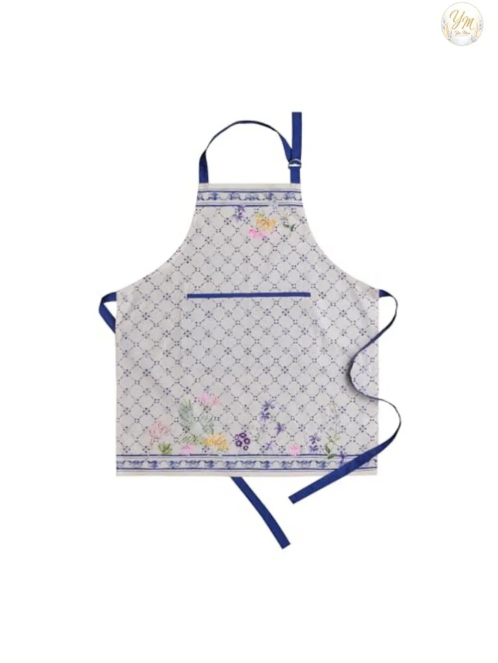 100% Cotton Bib Apron w/ Adjustable Neck & Pocket - Cooking, Gardening, Server
